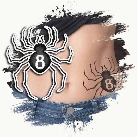 Temporary Tattoo | Realistic | Waterproof Fake Tattoos | Cosplay Accessory | Spider 8 | Halloween Costume | Convention Prop | FULL SIZE