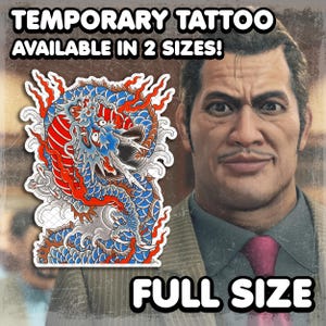 Tеndo | Temporary Tattoo | Realistic | Back Tattoo | Cosplay | Costume | Fake Tattoos | Halloween | Waterproof | Dragon | FULL SIZE