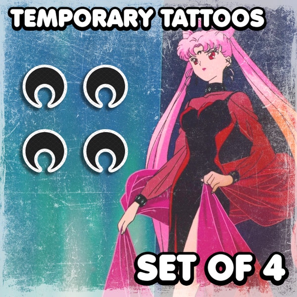 Black Lady | Temporary Tattoos | Realistic | Cosplay | Costume | Tattoos | Fake Tattoo | Waterproof | Halloween | SET OF 4