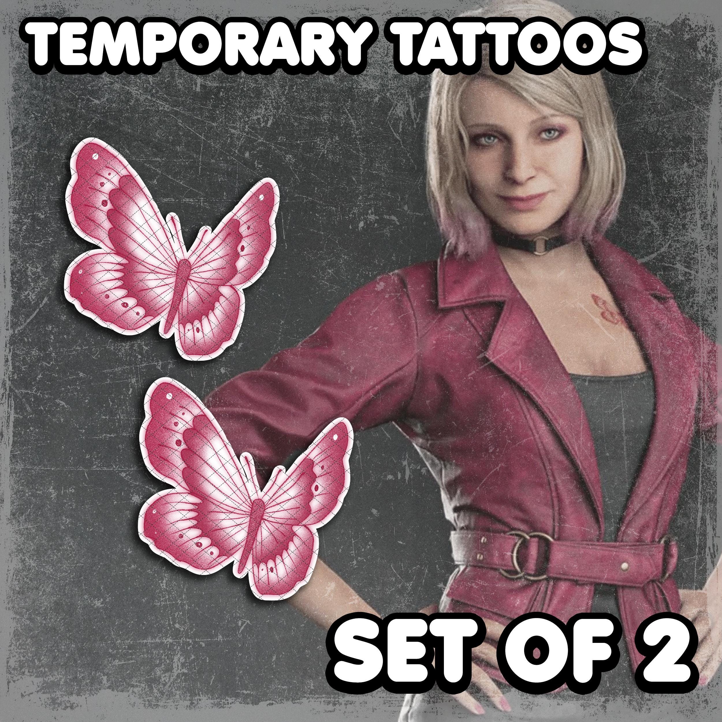 Mаriа | Temporary Tattoos | Realistic | Butterfly Tattoo | Chest Tattoo | Cosplay | Costume | Tattoos | Fake Tattoo | Halloween | SET OF 2