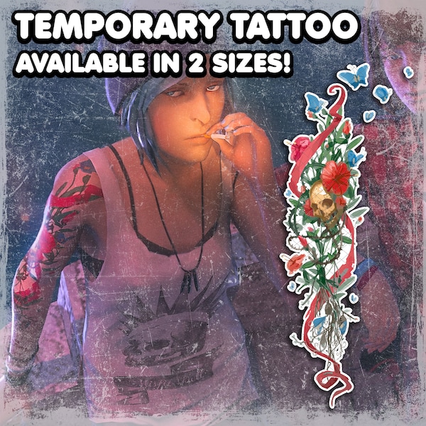 Chloé | Tatouage temporaire | Réaliste | Cosplay | Déguisement | Faux tatouage | Halloween | Tatouage de bras | Étanche | TAILLE RÉELLE