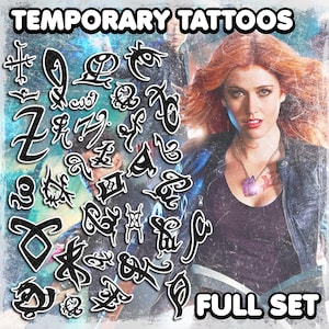 Tatuaże Tymczasowe | Realistyczne | Wodoodporny Sztuczny Tatuaż | Akcesorium Cosplay | Shadowhunters | Kostium Halloween | PEŁNY ZESTAW