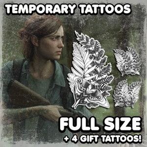 Ellie | Temporary Tattoo | Realistic | Forearm Tattoo | Cosplay | Costume | Fake Tattoos | Waterproof | Halloween | FULL SIZE + gift Tattoos
