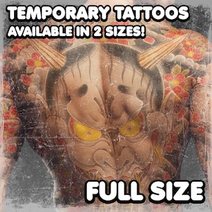 Tatuaggi temporanei / Realistici / Tatuaggi finti impermeabili / Accessori per cosplay / Demone a schiena intera / Costume di Halloween / Oggetto di scena per convention / SET COMPLETO