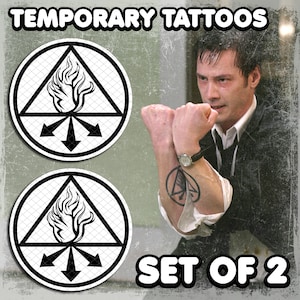 Cоnstаntinе | Temporary Tattoos | Realistic | Arm Tattoos | Cosplay | Costume | Tattoos | Fake Tattoo | Halloween | SET OF 2