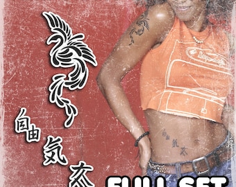 Temporary Tattoos | Realistic | Waterproof Fake Tattoo | Cosplay Accessory | Mel B | Celebrity | Halloween Costume | Party | FULL SET
