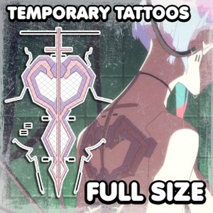 Lucy | Temporary Tattoos | Realistic | Cosplay | Costume | Fake Tattoo | Halloween | Transfer Tattoo | Back Tattoo | FULL SIZE