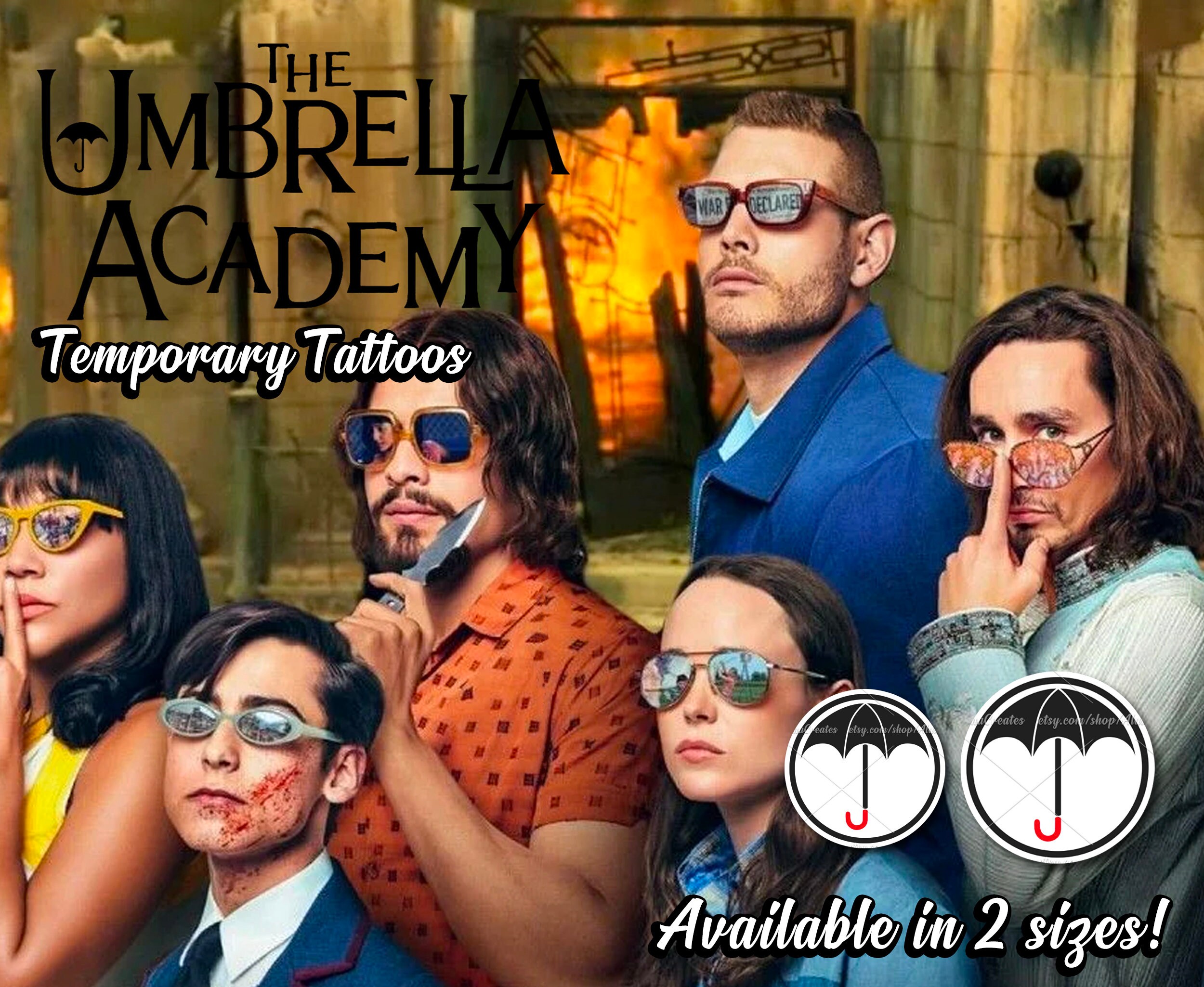 The Umbrella Academy / Umbrella Logo / Temporary Tattoo / Arm - Etsy The Umbrella Academy / Umbrella Logo / Temporary Tattoo / Arm - Etsy