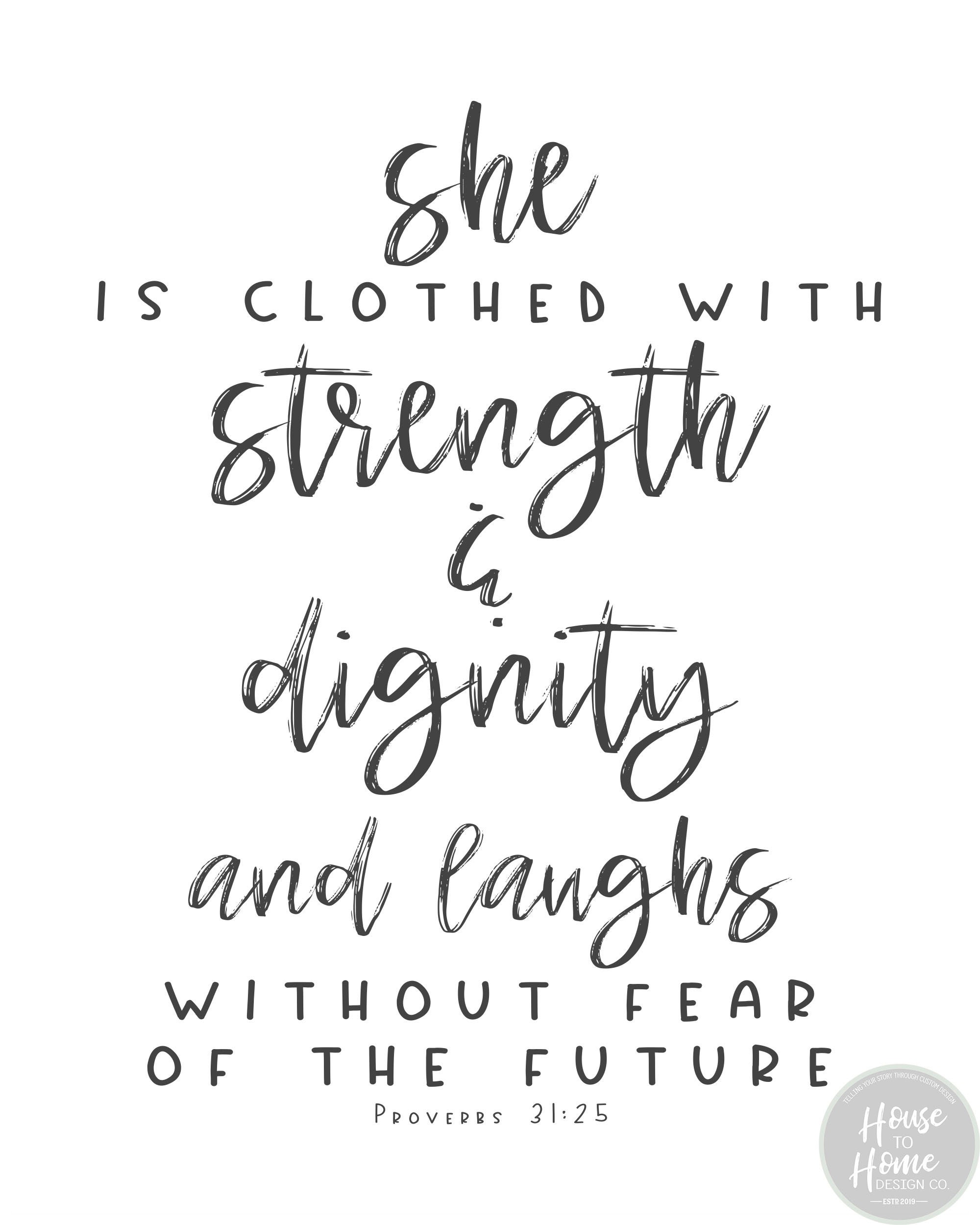 She Is Clothed In Strength and Dignity Wooden Framed Wall Art Etsy