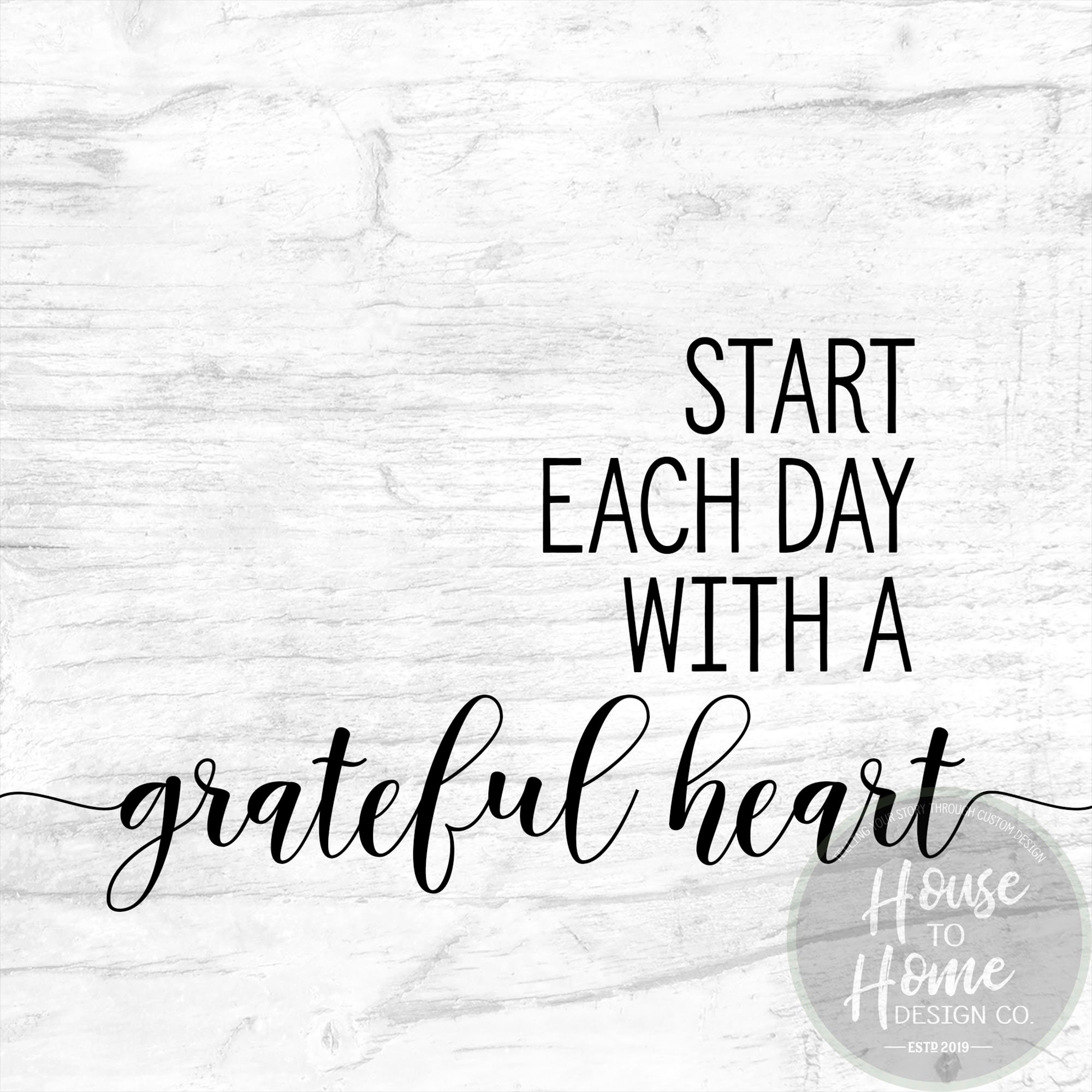 Start Each Day With A Grateful Heart 6x6 Wooden Framed | Etsy