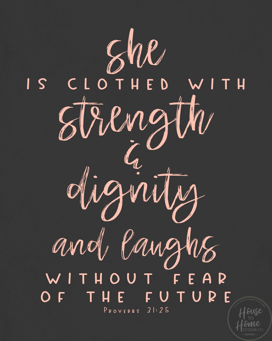 She Is Clothed In Strength and Dignity Wooden Framed Wall Art Etsy