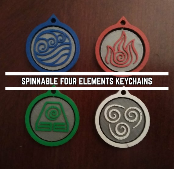 Spinnable Four Elements Keychains The Water Nation Symbol Pillow, Avatar Home