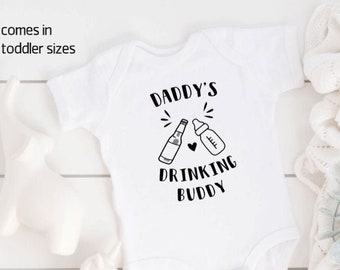 Daddy's Drinking Buddy Baby Bodysuit,  Father's Day Gift, Best Buds One Piece, Personalized Gift Dad