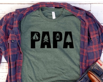 Camisa Papa Camping, Presente para o Pai