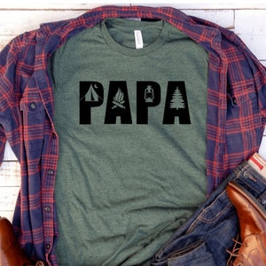 Papa Shirt, Camping Design,  Gift for Dad, Gift for Grandpa, Father's Day Gift
