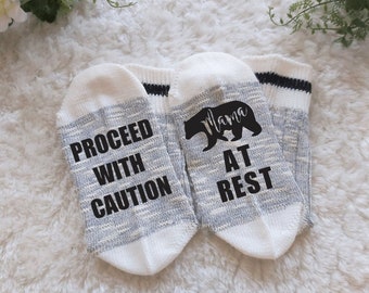 Mama Bear at Rest/ Gift for Mom/ Novelty Socks/ Funny Gift Ideas