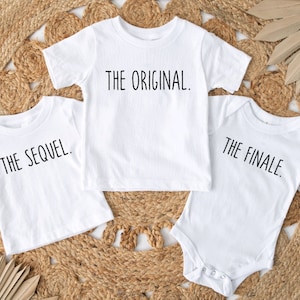 The Original, The Sequel, The Finale,  Matching Sibling Shirts,  Sibling Set, Third Pregnancy Announcement