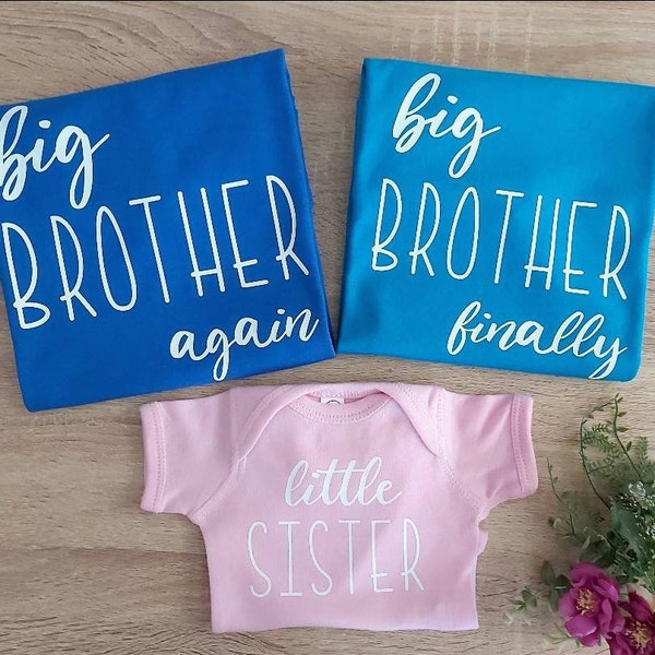 thumbnail image 2 of Big Brother AGAIN / Big Sister AGAIN Kids T-Shirt - Sibling Baby Announcement 2 of 6