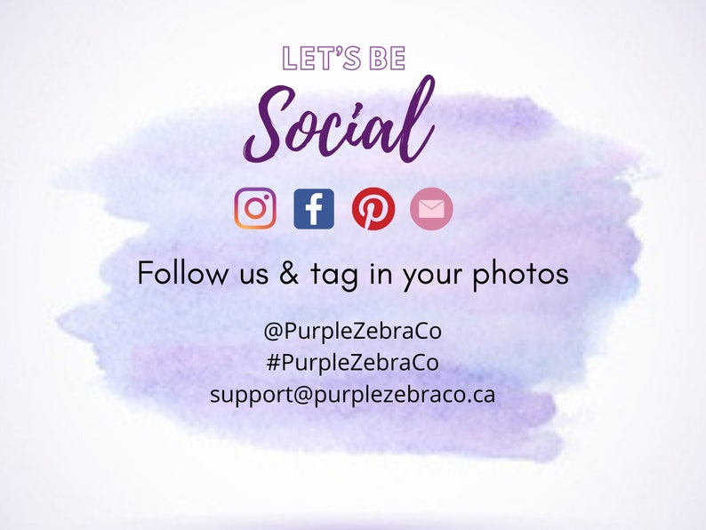 Pode incluir: Sejamos sociais. Siga-nos e marque suas fotos. @PurpleZebraCo #PurpleZebraCo support@purplezebraco.ca