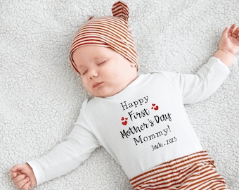 Happy First Mother's Day Bodysuit, Mama and Baby One Piece, Mother's Day Gift, Personalized Gift for Mom