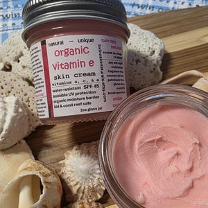SPF 45 Organic Vitamin E Skin Cream: Water-Resistant, Coral Reef Safe