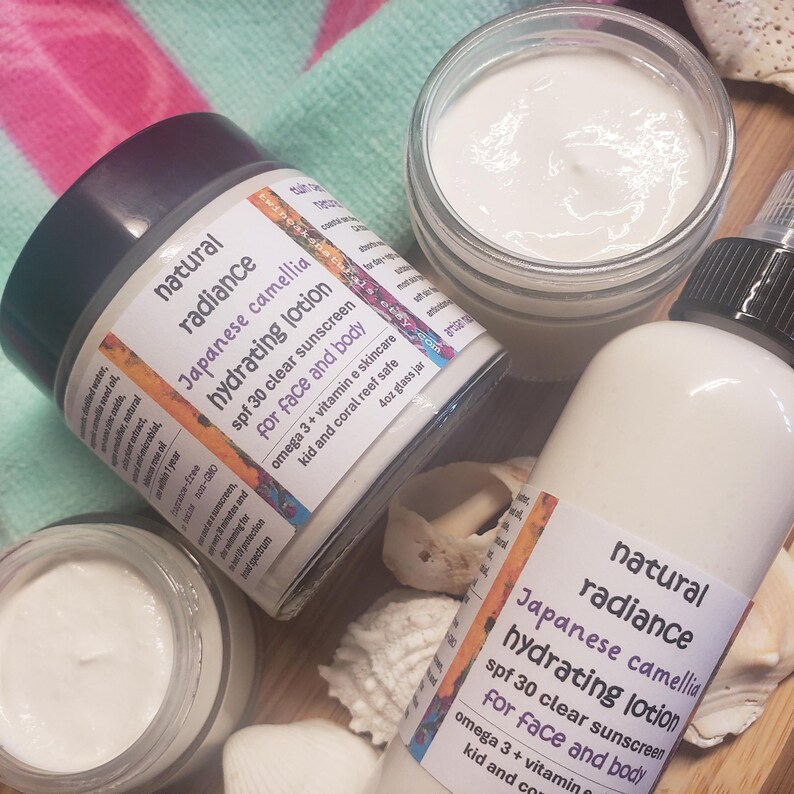 Organic Camellia Spf 30 Sunscreen Lotion, Hydrating Daily Skincare for