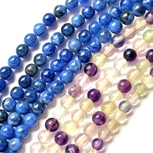 Kulay Beads 4mm Round Loose Sodalite Stones and Fluorite Semi-Precious Gemstones Beads for Jewelry Making DIY Crafts Design 184-200pcs