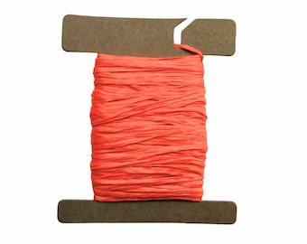 Kulay Kunstseide, gewachster flacher Polyesterfaden, Neon Orange, Sinue, 20m