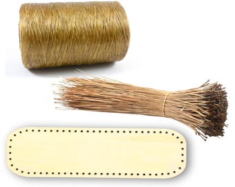 Kulay Pine Nadelkorb-Kit mit 8-Unzen-Bundle Florida Long-Leaf Natürlicher Kiefernnadeln, 300 Yard natürlicher künstlicher Sinew und Holzsockel