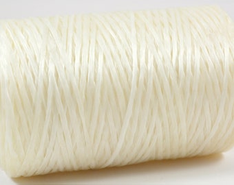 Kulay WHITE 300-Yard-Spule künstliche Hirschsehne gewachster Polyfaden für Perlenarbeiten und Nähen (1 Einzelspule, 5-lagig, 8 Unzen)