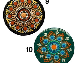 100% handgefertigte Holzkorb mit Mandala-Design und Löchern für Kiefernnadelkörbe und Windspiele, 4 "Durchmesser