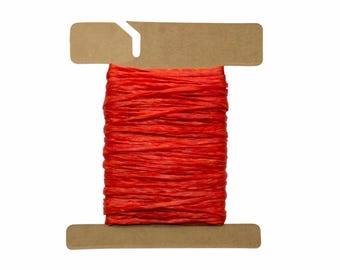 Kulay Kunstseide, gewachster flacher Polyesterfaden, Rot Orange, 20m