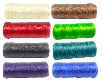 PACKUNG von 8 Kulay Bobbin Künstliche Rehe Sinew Gewachste Flache Poly Faden, 180 Yards Insgesamt, 5 Ply, 70-Pfund-Test