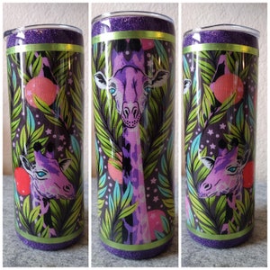 Custom Order Tula Pink Everglow Giraffe Tumbler
