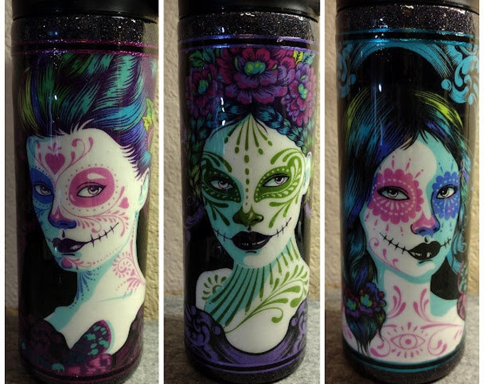 Custom Order OOP Tula Pink DeLaLuna Fabric Wrapped Tumbler