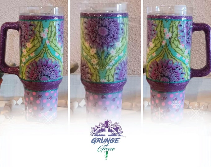 Custom Order Tula Pink Untamed Daisy and Confused Nova 40oz Tumbler