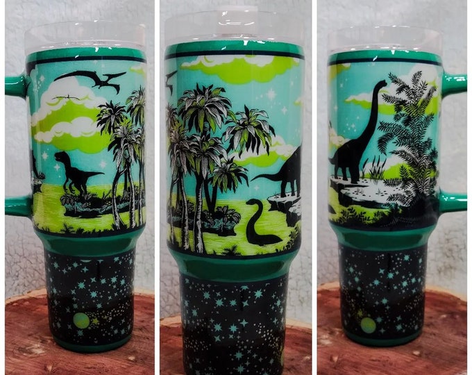 Custom Order Tula Pink Roar Meteor Shower Green 40oz Tumbler