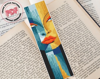 Frauen Lesezeichen Kreuzstichmuster PDF, Wunderschöne handgemachte Lesezeichen, Niedliche Lesezeichen Designs, Lese Accessoires, Geschenke für Buchliebhaber