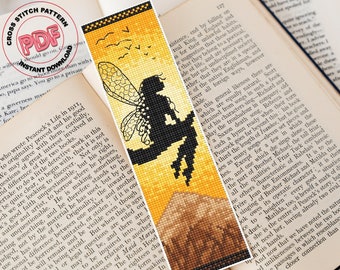 Fantasy bookmark cross stitch pattern PDF, Unique fairy bookmarks, Cute handmade bookmark, bookmark for women, Reader gift, Book accessories
