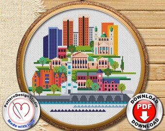 Pretty Little Virginia #P199 Cross Stitch Embroidery Pattern Instant Download | Modern Embroidery | Cross Stitch World | Needlework Pattern