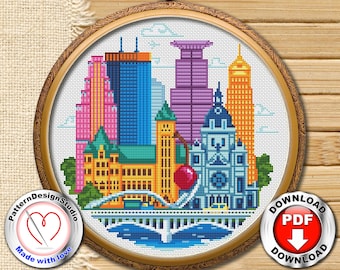 Pretty Little Minneapolis #P128 Cross Stitch Embroidery