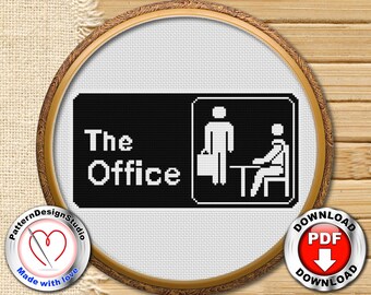 The Office Sign TV Show Patrón de punto de cruz PDF Descarga digital Idea de regalo Programa de televisión divertido Diseño de bordado divertido El tema de la oficina #P300