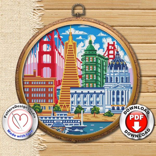 San Francisco Cross Stitch Etsy