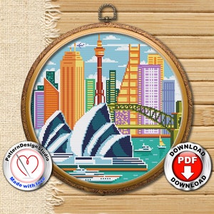 Sydney #P36 Hand Embroidery|Cross Stitch Embroidery Pattern Instant Download|Cross Stitch Patterns|Cross Pattern|StitchPatterns