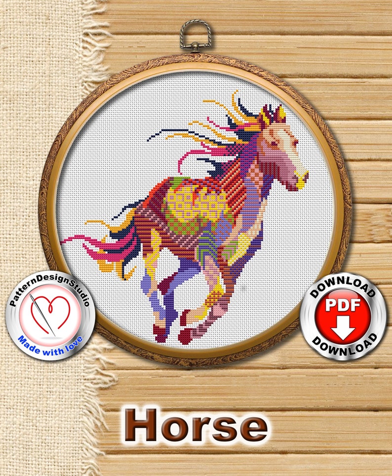 Cross Stitch Patterns Cross Pattern Stitch Patterns |Cross Designs Mandala Horse #P44 Cross Stitch Embroidery Pattern Instant Download