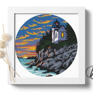 Acadia national park cross stitch pattern PDF Download Counted Cross stitch chart Embroidery Design Nature Cross Stitch Travel cross stitch