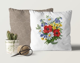 Flowers #P321 Cross Stitch Pattern PDF Download Spring Flowers Counted  Cross Modern Cross Stitch Bouquet Cross Stitch Home Decor - Main Image