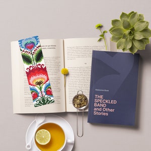 Kreuzstich Lesezeichen Muster Handgemachtes Lesezeichen Blumen Stickerei Design Einzigartige Geschenke Buchliebhaber Digitale Datei PDF Kreuzstich