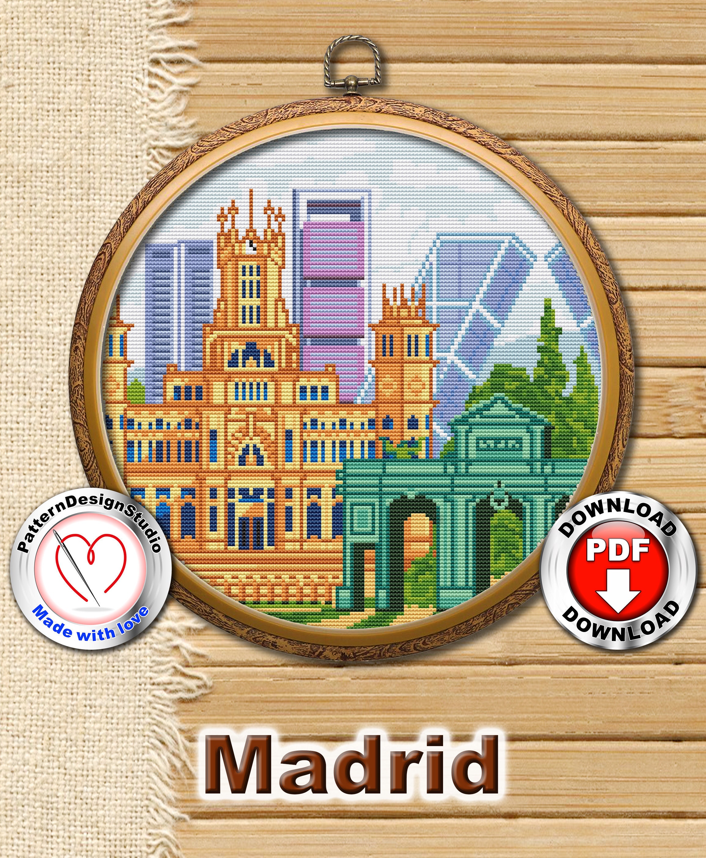 Madeid Pattern Madrid #P38 Cross Stitch Embroidery Pattern PDF Instant Download, Cross ...