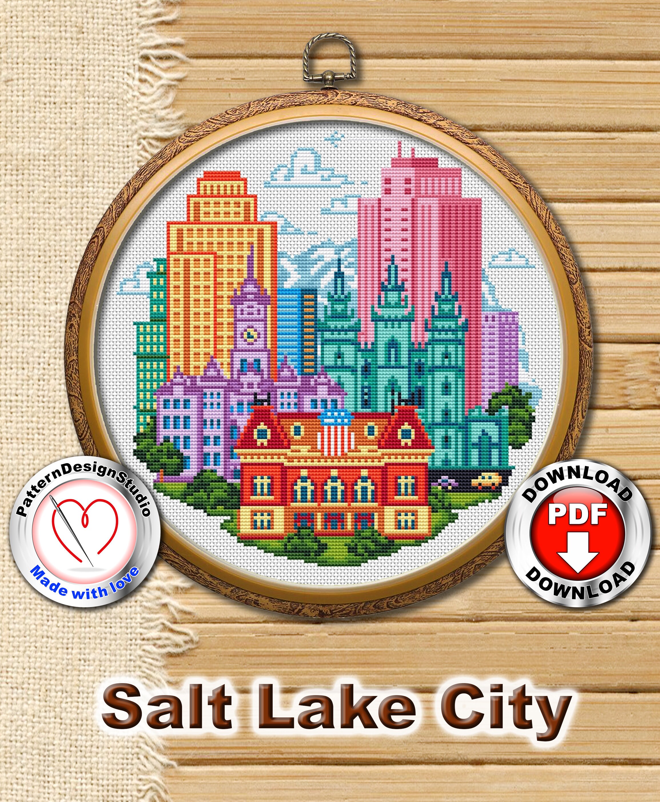 Pretty Little Salt Lake City P131 Cross Stitch Embroidery Etsy